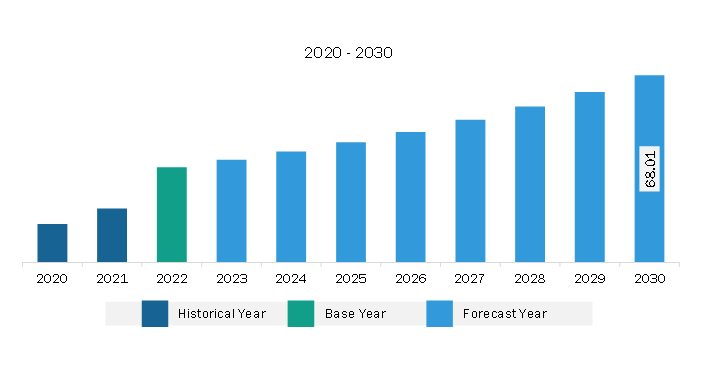 Middle East & Africa Mesotherapy Market Revenue and Forecast to 2030 (US$ Million)