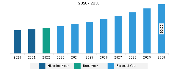 South & Central America DNS Security Software Market Revenue and Forecast to 2030 (US$ Million)